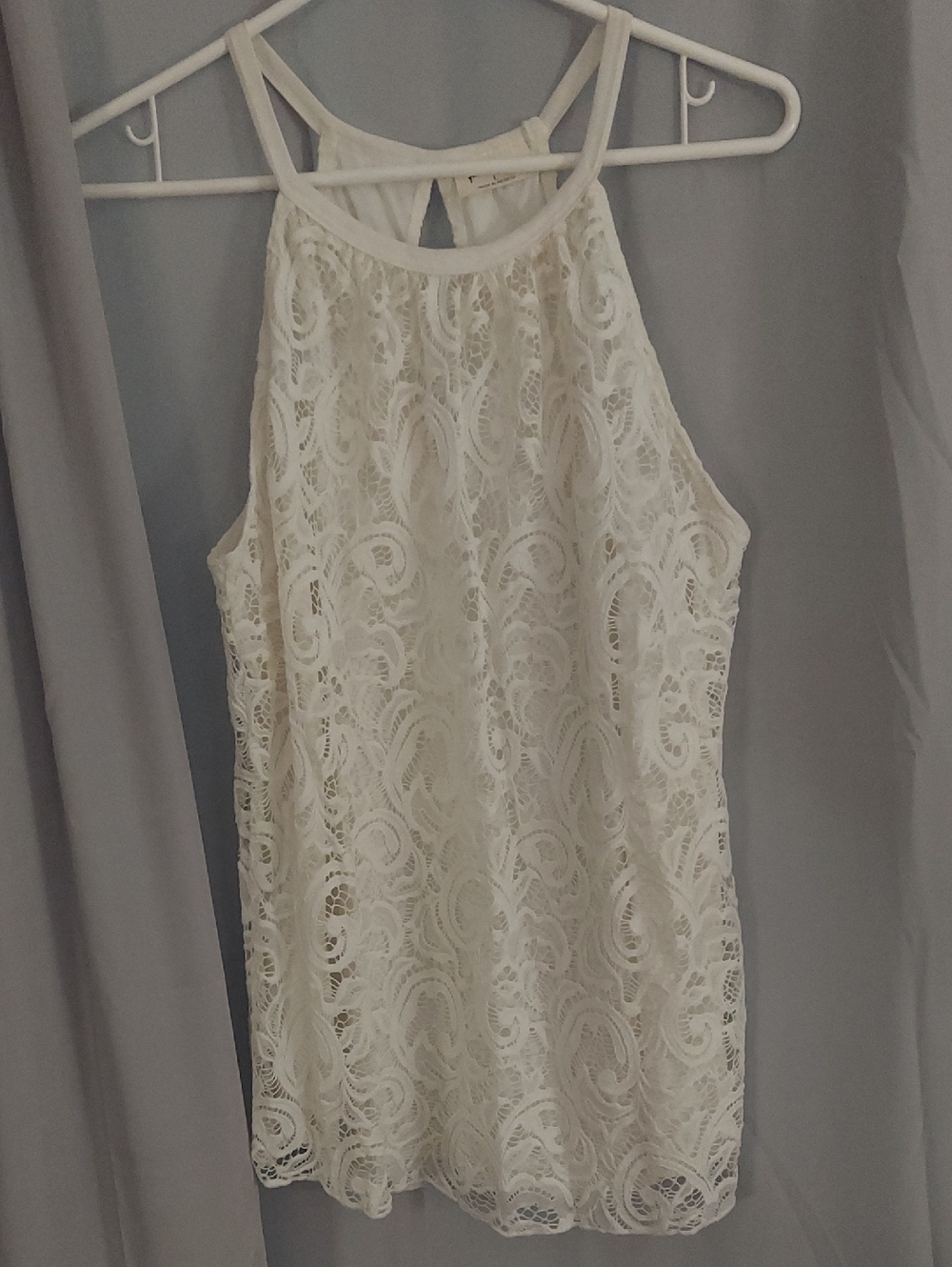 Free Kisses Cream Lace Halter Top